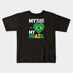 My Heart Country My Brazil Kids T-Shirt